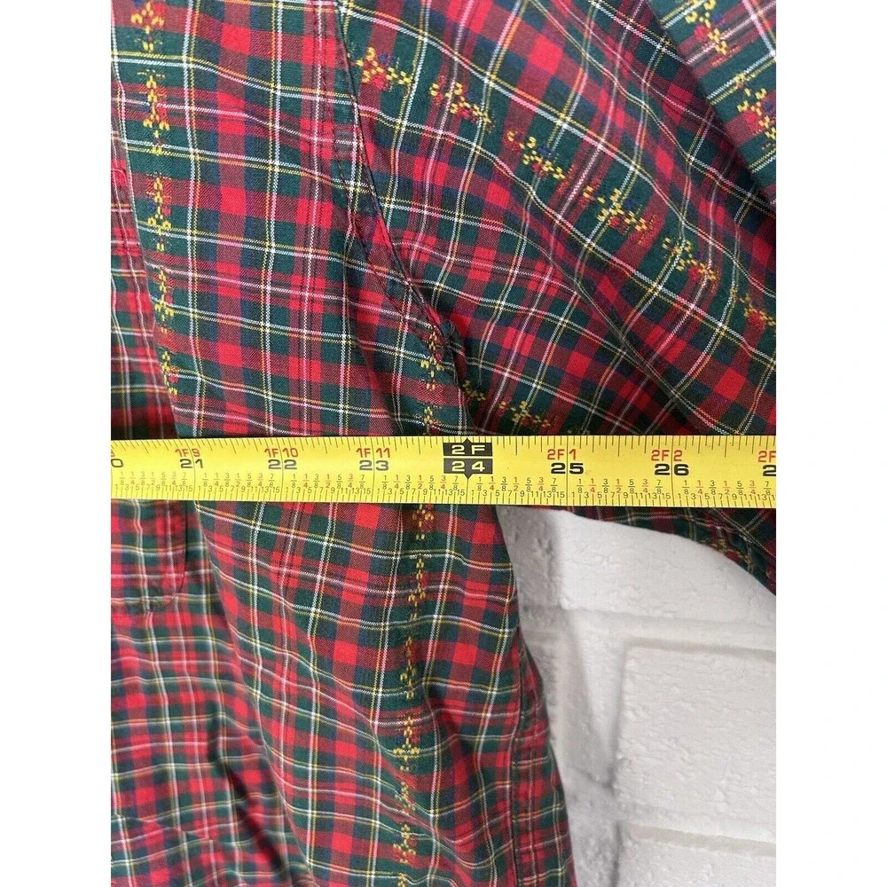 Vintage Casbah Button Up Shirt Long Sleeve Mens XL Red Green Plaid Rare - Picture 7 of 8